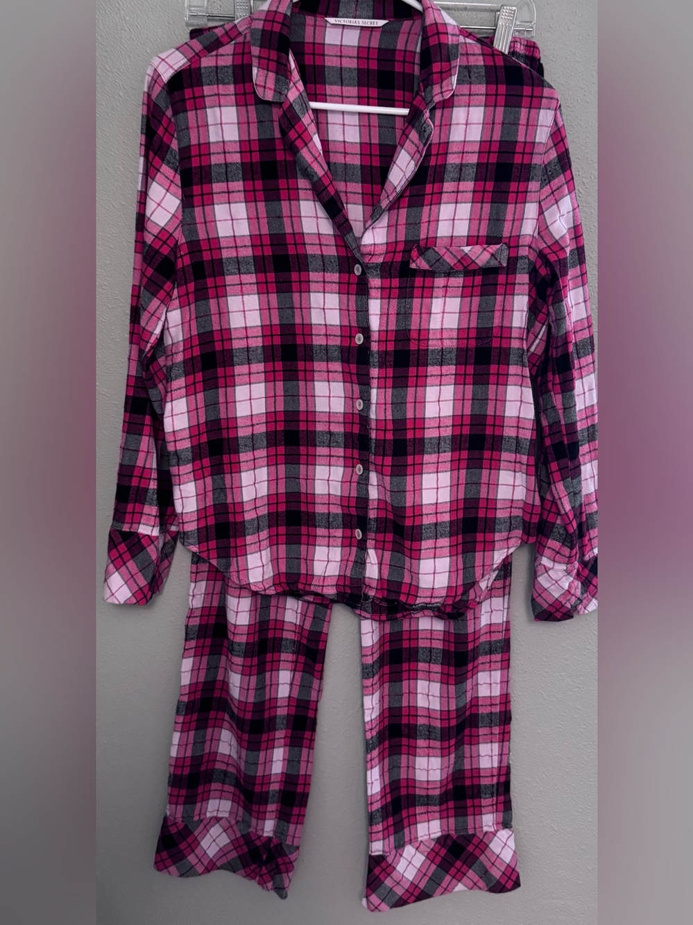 Victoria's Secret Pink & Black Plaid Women’s Pajama Set